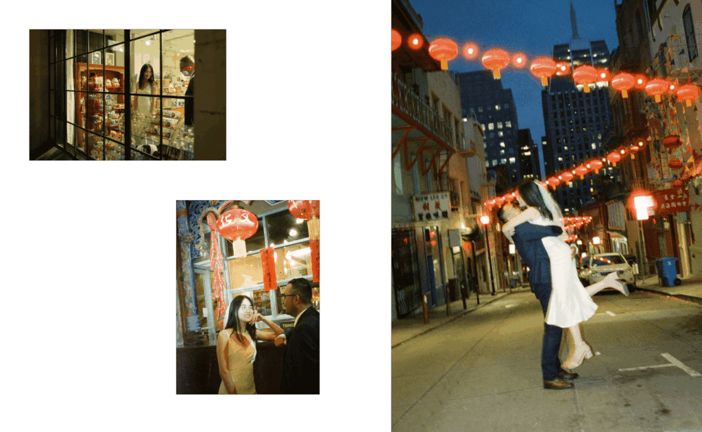 SF Chinatown engagement session at night