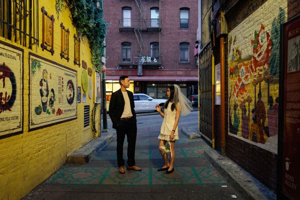 San Francisco Chinatown engagement session at night